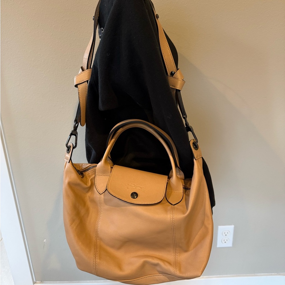 Longchamp le Pliage Leather Shoulder Bag